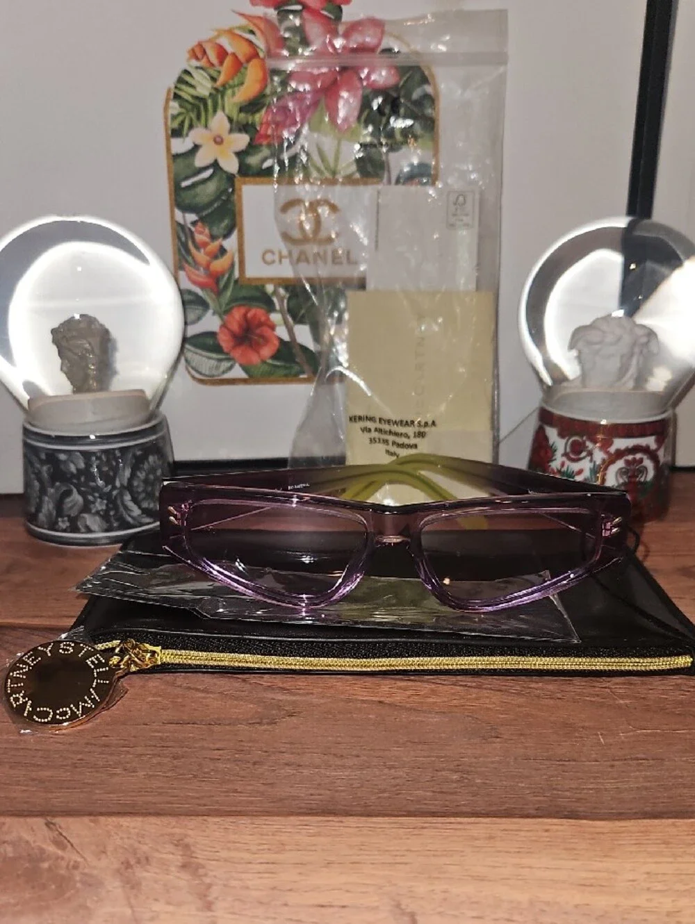 Stella McCartney Purple Slim Cat-Eye Sunglasses